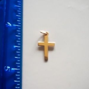14k gold cross charm flat for a dainty necklace